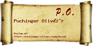Puchinger Olivér névjegykártya